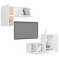 4-tlg. TV-Schrank-Set Hochglanz-Weiß Holzwerkstoff 4-tlg. TV-Schrank-Set Hochglanz-Weiß Holzwerkstoff