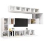 10-tlg. TV-Schrank-Set Hochglanz-Weiß Holzwerkstoff 10-tlg. TV-Schrank-Set Hochglanz-Weiß Holzwerkstoff