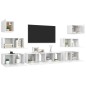 8-tlg. TV-Schrank-Set Hochglanz-Weiß Holzwerkstoff 8-tlg. TV-Schrank-Set Hochglanz-Weiß Holzwerkstoff