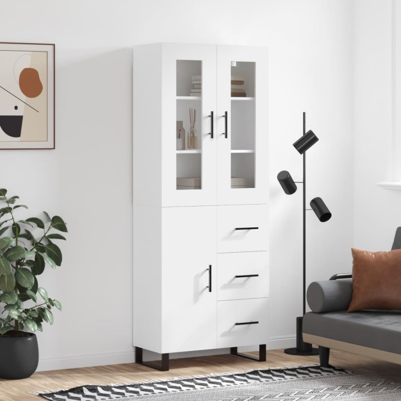 Highboard Weiß 69,5x34x180 cm Holzwerkstoff Highboard Weiß 69,5x34x180 cm Holzwerkstoff