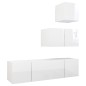 4-tlg. TV-Schrank-Set Hochglanz-Weiß Holzwerkstoff 4-tlg. TV-Schrank-Set Hochglanz-Weiß Holzwerkstoff