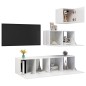 4-tlg. TV-Schrank-Set Hochglanz-Weiß Holzwerkstoff 4-tlg. TV-Schrank-Set Hochglanz-Weiß Holzwerkstoff