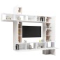 9-tlg. TV-Schrank-Set Hochglanz-Weiß Holzwerkstoff 9-tlg. TV-Schrank-Set Hochglanz-Weiß Holzwerkstoff