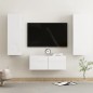3-tlg. TV-Schrank-Set Hochglanz-Weiß Holzwerkstoff