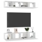 vidaXL TV-Schränke 4 Stk. Hochglanz-Weiß 80x30x30 cm Holzwerkstoff vidaXL TV-Schränke 4 Stk. Hochglanz-Weiß 80x30x30 cm Holzwerkstoff