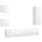 5-tlg. TV-Schrank-Set Hochglanz-Weiß Holzwerkstoff 5-tlg. TV-Schrank-Set Hochglanz-Weiß Holzwerkstoff