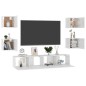 6-tlg. TV-Schrank-Set Hochglanz-Weiß Holzwerkstoff 6-tlg. TV-Schrank-Set Hochglanz-Weiß Holzwerkstoff