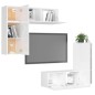 4-tlg. TV-Schrank-Set Hochglanz-Weiß Holzwerkstoff 4-tlg. TV-Schrank-Set Hochglanz-Weiß Holzwerkstoff
