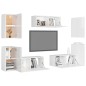 7-tlg. TV-Schrank-Set Hochglanz-Weiß Holzwerkstoff 7-tlg. TV-Schrank-Set Hochglanz-Weiß Holzwerkstoff