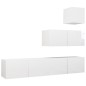 4-tlg. TV-Schrank-Set Hochglanz-Weiß Holzwerkstoff 4-tlg. TV-Schrank-Set Hochglanz-Weiß Holzwerkstoff