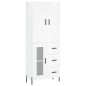 Highboard Hochglanz-Weiß 69,5x34x180 cm Holzwerkstoff Highboard Hochglanz-Weiß 69,5x34x180 cm Holzwerkstoff