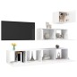 4-tlg. TV-Schrank-Set Hochglanz-Weiß Holzwerkstoff 4-tlg. TV-Schrank-Set Hochglanz-Weiß Holzwerkstoff