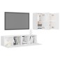 vidaXL 4-tlg. TV-Schrank-Set Hochglanz-Weiß Holzwerkstoff vidaXL 4-tlg. TV-Schrank-Set Hochglanz-Weiß Holzwerkstoff