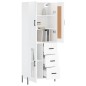 Highboard Hochglanz-Weiß 69,5x34x180 cm Holzwerkstoff Highboard Hochglanz-Weiß 69,5x34x180 cm Holzwerkstoff