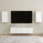4-tlg. TV-Schrank-Set Hochglanz-Weiß Holzwerkstoff 4-tlg. TV-Schrank-Set Hochglanz-Weiß Holzwerkstoff