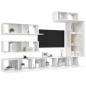 7-tlg. TV-Schrank-Set Hochglanz-Weiß Holzwerkstoff 7-tlg. TV-Schrank-Set Hochglanz-Weiß Holzwerkstoff