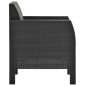 3-tlg. Garten-Lounge-Set mit Kissen PP Rattan Anthrazit 3-tlg. Garten-Lounge-Set mit Kissen PP Rattan Anthrazit