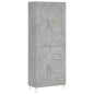 Highboard Betongrau 69,5x34x180 cm Holzwerkstoff Highboard Betongrau 69,5x34x180 cm Holzwerkstoff