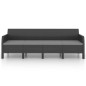 3-tlg. Garten-Lounge-Set mit Kissen PP Rattan Anthrazit 3-tlg. Garten-Lounge-Set mit Kissen PP Rattan Anthrazit