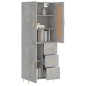 Highboard Betongrau 69,5x34x180 cm Holzwerkstoff Highboard Betongrau 69,5x34x180 cm Holzwerkstoff