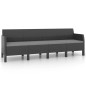 4-Sitzer-Gartensofa mit Kissen Anthrazit PP Rattan 4-Sitzer-Gartensofa mit Kissen Anthrazit PP Rattan