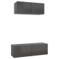 2-tlg. TV-Schrank-Set Hochglanz-Grau Holzwerkstoff 2-tlg. TV-Schrank-Set Hochglanz-Grau Holzwerkstoff