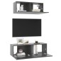 2-tlg. TV-Schrank-Set Hochglanz-Grau Holzwerkstoff 2-tlg. TV-Schrank-Set Hochglanz-Grau Holzwerkstoff