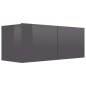 2-tlg. TV-Schrank-Set Hochglanz-Grau Holzwerkstoff 2-tlg. TV-Schrank-Set Hochglanz-Grau Holzwerkstoff
