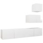 4-tlg. TV-Schrank-Set Hochglanz-Weiß Holzwerkstoff 4-tlg. TV-Schrank-Set Hochglanz-Weiß Holzwerkstoff