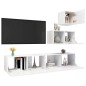 4-tlg. TV-Schrank-Set Hochglanz-Weiß Holzwerkstoff 4-tlg. TV-Schrank-Set Hochglanz-Weiß Holzwerkstoff