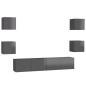 6-tlg. TV-Schrank-Set Hochglanz-Grau Holzwerkstoff 6-tlg. TV-Schrank-Set Hochglanz-Grau Holzwerkstoff
