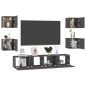 6-tlg. TV-Schrank-Set Hochglanz-Grau Holzwerkstoff 6-tlg. TV-Schrank-Set Hochglanz-Grau Holzwerkstoff