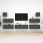 7-tlg. TV-Schrank-Set Hochglanz-Grau Holzwerkstoff 7-tlg. TV-Schrank-Set Hochglanz-Grau Holzwerkstoff