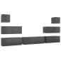 7-tlg. TV-Schrank-Set Hochglanz-Grau Holzwerkstoff 7-tlg. TV-Schrank-Set Hochglanz-Grau Holzwerkstoff