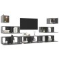 7-tlg. TV-Schrank-Set Hochglanz-Grau Holzwerkstoff 7-tlg. TV-Schrank-Set Hochglanz-Grau Holzwerkstoff