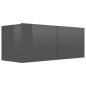 7-tlg. TV-Schrank-Set Hochglanz-Grau Holzwerkstoff 7-tlg. TV-Schrank-Set Hochglanz-Grau Holzwerkstoff