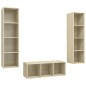vidaXL 3-tlg. TV-Schrank-Set Sonoma-Eiche Holzwerkstoff vidaXL 3-tlg. TV-Schrank-Set Sonoma-Eiche Holzwerkstoff