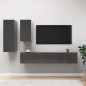 4-tlg. TV-Schrank-Set Hochglanz-Grau Holzwerkstoff 4-tlg. TV-Schrank-Set Hochglanz-Grau Holzwerkstoff