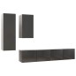 4-tlg. TV-Schrank-Set Hochglanz-Grau Holzwerkstoff 4-tlg. TV-Schrank-Set Hochglanz-Grau Holzwerkstoff