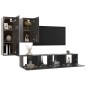 4-tlg. TV-Schrank-Set Hochglanz-Grau Holzwerkstoff 4-tlg. TV-Schrank-Set Hochglanz-Grau Holzwerkstoff