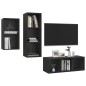 3-tlg. TV-Schrank-Set Schwarz Holzwerkstoff 3-tlg. TV-Schrank-Set Schwarz Holzwerkstoff
