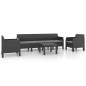 4-tlg. Garten-Lounge-Set mit Kissen PP Rattan Anthrazit 4-tlg. Garten-Lounge-Set mit Kissen PP Rattan Anthrazit