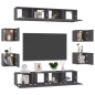 8-tlg. TV-Schrank-Set Hochglanz-Grau Holzwerkstoff 8-tlg. TV-Schrank-Set Hochglanz-Grau Holzwerkstoff
