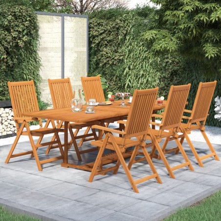 7-tlg. Garten-Essgruppe Massivholz Akazie