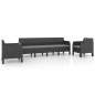 3-tlg. Garten-Lounge-Set mit Kissen PP Rattan Anthrazit 3-tlg. Garten-Lounge-Set mit Kissen PP Rattan Anthrazit