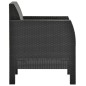 3-tlg. Garten-Lounge-Set mit Kissen PP Rattan Anthrazit 3-tlg. Garten-Lounge-Set mit Kissen PP Rattan Anthrazit