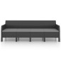 3-tlg. Garten-Lounge-Set mit Kissen PP Rattan Anthrazit 3-tlg. Garten-Lounge-Set mit Kissen PP Rattan Anthrazit