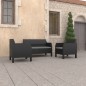 vidaXL 3-tlg. Garten-Lounge-Set mit Kissen PP Rattan Anthrazit vidaXL 3-tlg. Garten-Lounge-Set mit Kissen PP Rattan Anthrazit