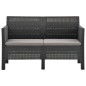 vidaXL 3-tlg. Garten-Lounge-Set mit Kissen PP Rattan Anthrazit vidaXL 3-tlg. Garten-Lounge-Set mit Kissen PP Rattan Anthrazit