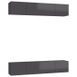 TV-Schränke 4 Stk. Hochglanz-Grau 80x30x30 cm Holzwerkstoff TV-Schränke 4 Stk. Hochglanz-Grau 80x30x30 cm Holzwerkstoff
